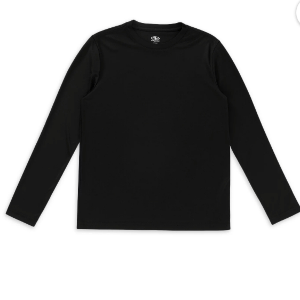 Athletic Works Men's Black Performance Blend Long Sleeve Shirt Sz Lg